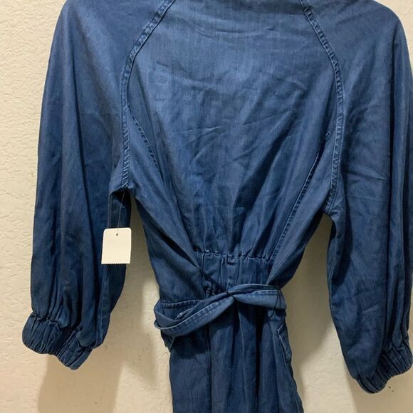 I by Iris Setlakwe denim blue belted size 6 - Picture 6 of 10
